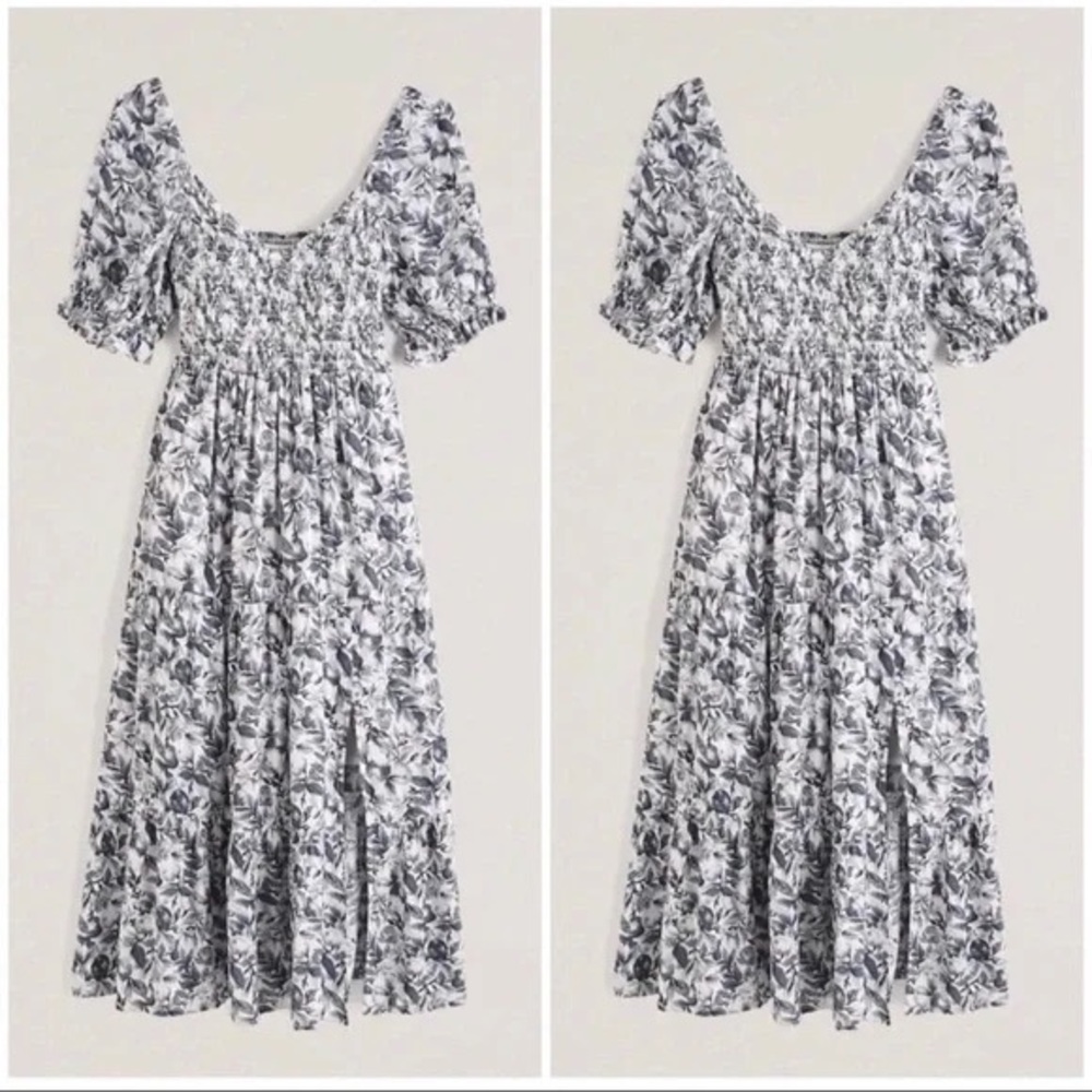 Abercrombie & Fitch Short-Sleeve Smocked Midi Dress - Sz S, NWT